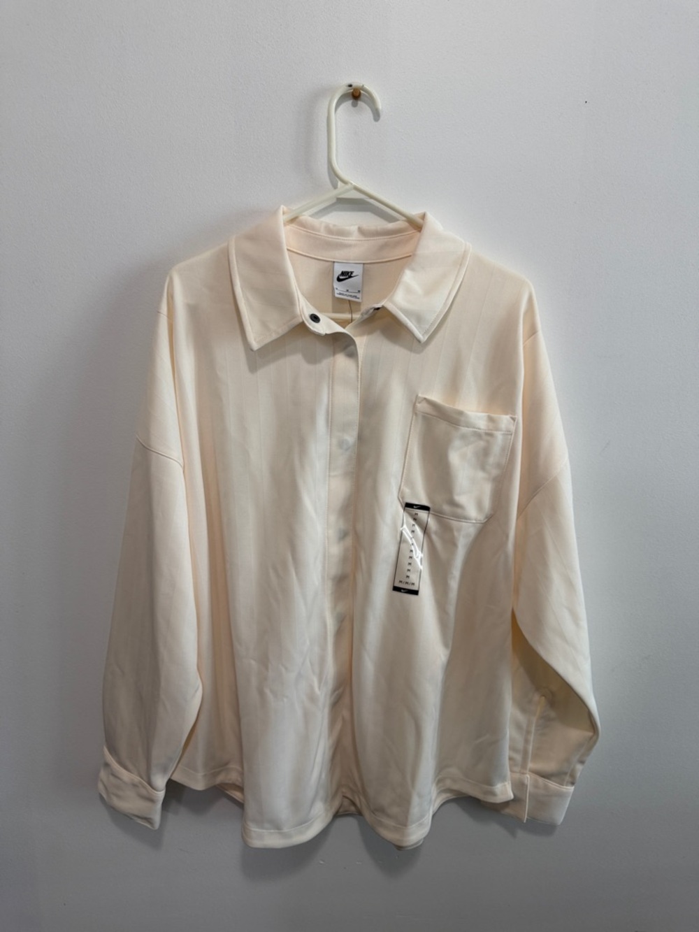 Nike Women's Cream Oversized Button-Down Shirt